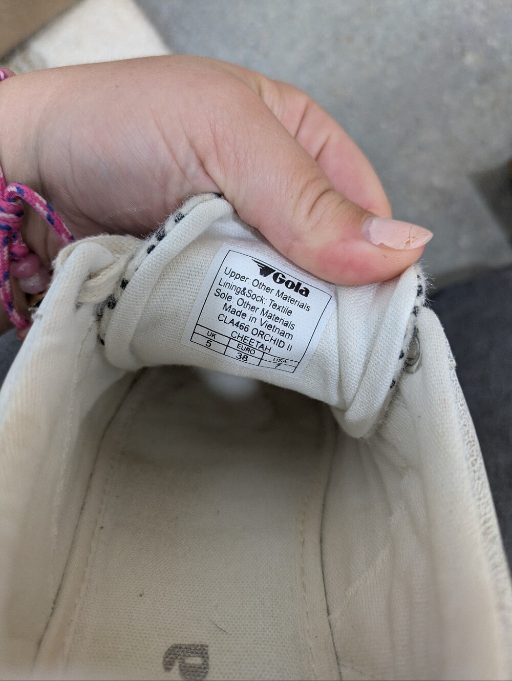 Gola White Metallic Low-Top Sneaker with Speckled Toe Orchid Sneaker Cheetah 7 - Picture 6 of 7
